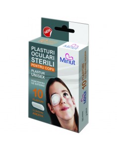 Plasturi oculari sterili pentru copii, 10 bucăți, Minut