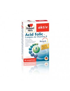 Aktiv Acid folic - Complex Vitamine B, 30 comprimate,...