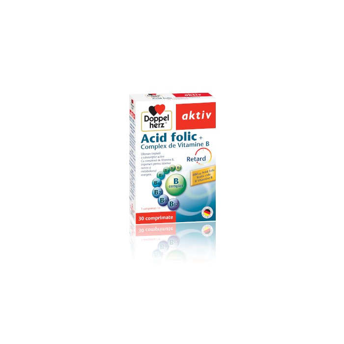 Aktiv Acid folic - Complex Vitamine B, 30 comprimate, Doppelherz
