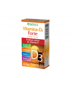 Vitamina D3 Forte 3000UI , 30 cpr, Beres