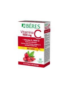 Vitamina C 1500mgVit D3 3000UI,30 cpr, Beres