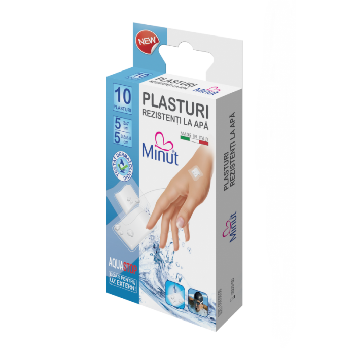 Plasturi rezistenti la apa, 10 buc, Minut