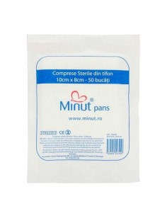 Comprese sterile tăiate Minut 10×8 cm, 25 bucăți