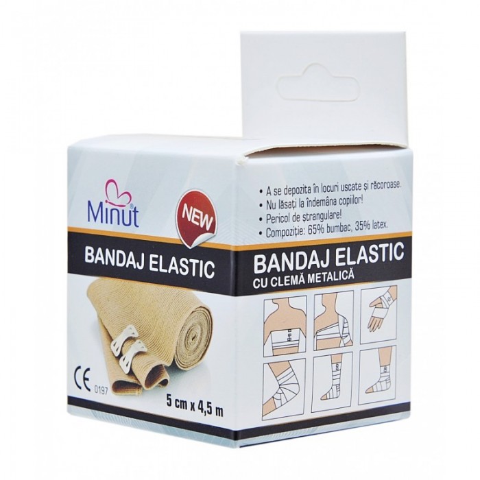 Bandaj Elastic, 5 cm x 4.5 m, Minut