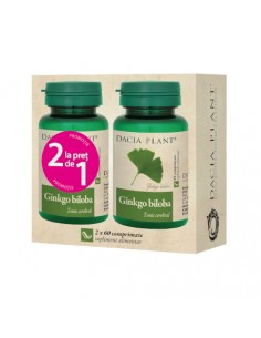 Ginkgo Biloba 1+1 pachet 2×60 comprimate – Dacia Plant