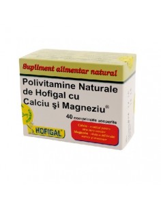 Polivitamine - naturale cu calciu si magneziu x 40 cpr