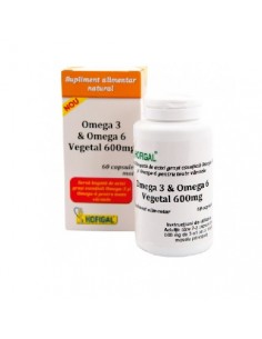 Omega-3 & Omega-6 Vegetal 600 mg, 60 capsule moi Hofigal