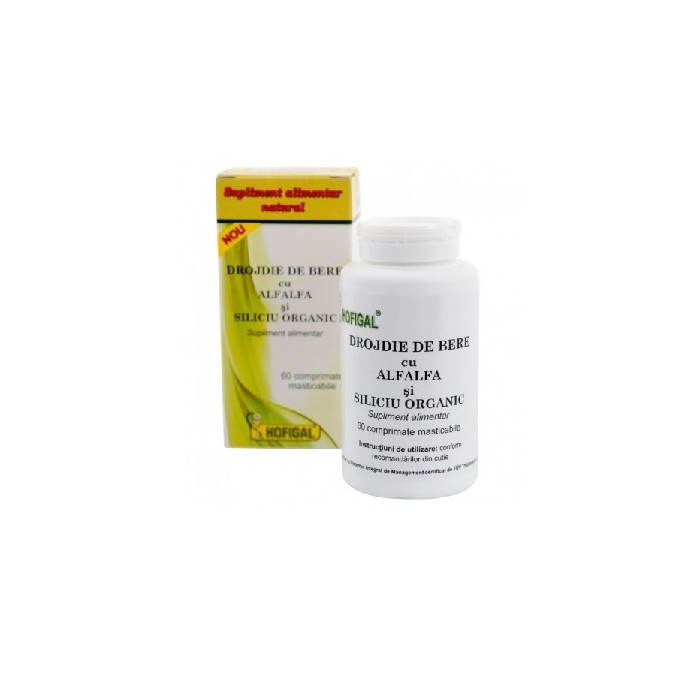 Drojdie de bere cu alfalfa si siliciu organic x 60 cpr