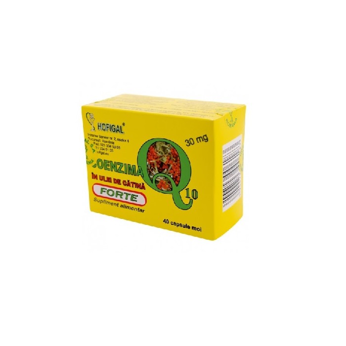 Coenzima Q10 Forte in ulei de catina, 30 mg, 40 de capsule moi, Hofigal
