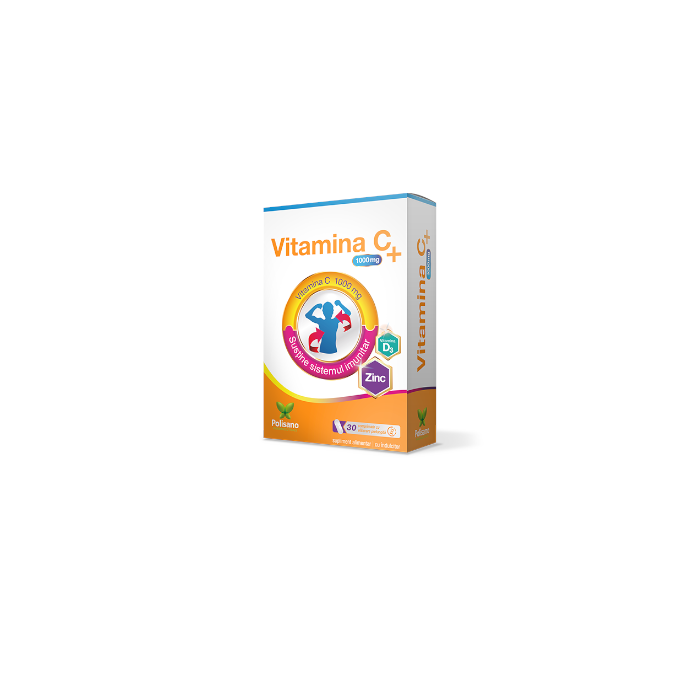 Vitamina C 1000 mg  Zinc  Vitamina D3, 30 comprimate, Polipharma