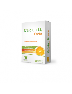 Calciu  D3 forte, 30 comprimate masticabile, Polipharma
