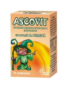 Ascovit 100mg piersica, 20 cpr, Omega Pharma