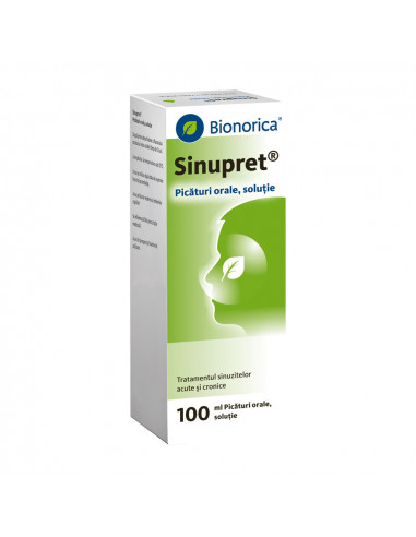 Sinupret picaturi orale, 100ml, Bionorica, Bionorica Arzneimittel Gmbh Germania