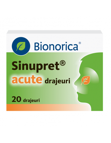 Sinupret acute, 20 drajeuri, Bionorica, Bionorica Arzneimittel Gmbh Germania