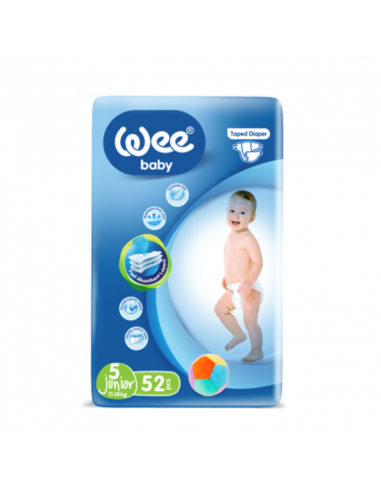 Scutece copii Junior marimea 5, 11-18kg, 52 bucati, Wee Baby