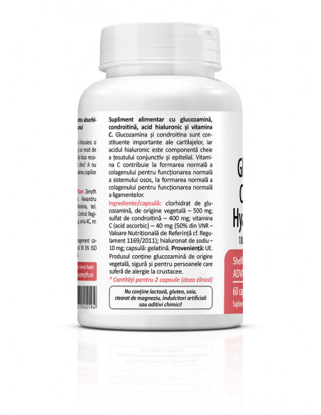 Glucosamine chondroitin acid hyaluronic acid, 60 capsule, Zenyth