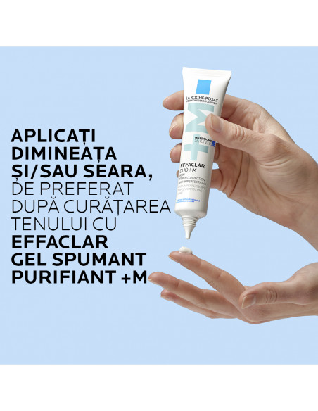 EFFACLAR DUO+M, Gel-cremă cu triplă acțiune de îngrijire, anti-imperfecțiuni, anti-recurență, 40ml