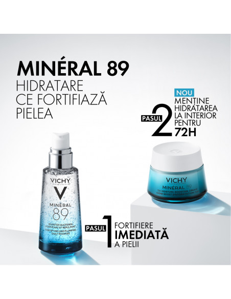 Mineral 89 Cremă Intens Hidratantă 72H, Cu Acid Hialuronic Si Niacinamidă, Toate Tipurile De Ten, 50ml, Vichy