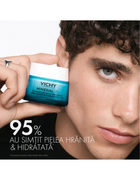 Mineral 89 Cremă Intens Hidratantă 72H, Cu Acid Hialuronic Si Niacinamidă, Toate Tipurile De Ten, 50ml, Vichy