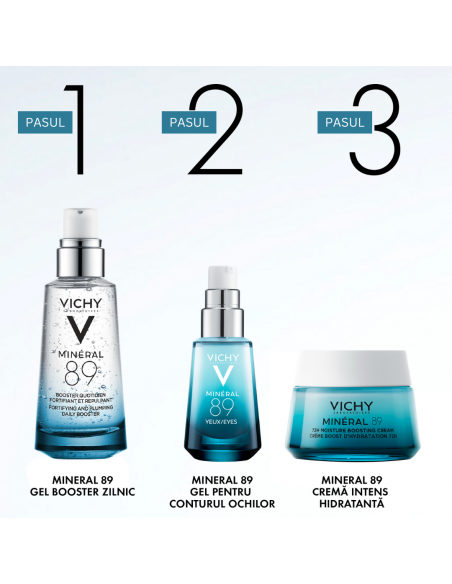 Mineral 89 Cremă Intens Hidratantă 72H, Cu Acid Hialuronic Si Niacinamidă, Toate Tipurile De Ten, 50ml, Vichy