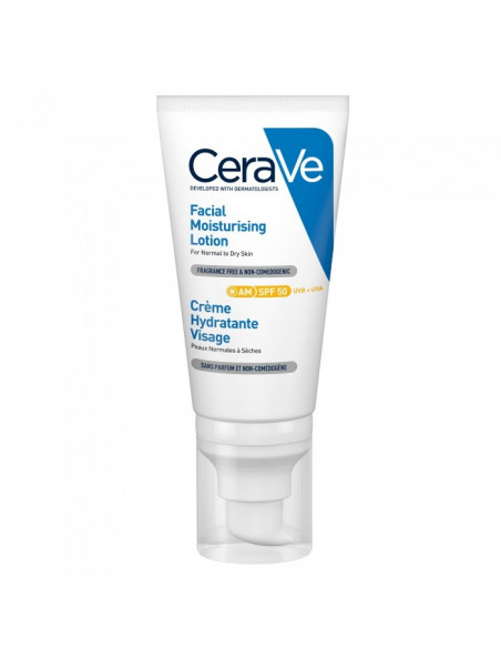 Cerave Crema Hidratanta Pentru Fata A.M. Spf 50, Ten Normal-Uscat, 52 ml, LA ROCHE-POSAY LABORAT FRANCE