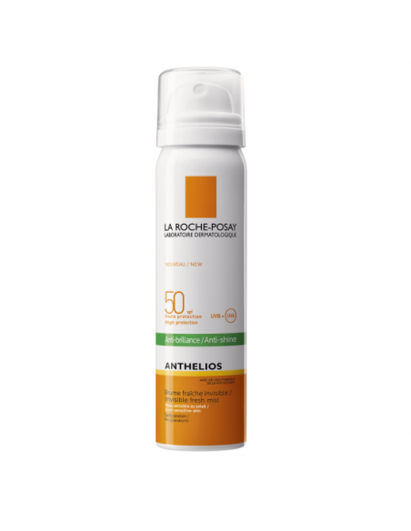 Anthelios Spray Invizibil Matifiant Cu Protectie Solara Spf 50, pentru fata, ten gras si sensibil, 75ml, La Roche-Posay