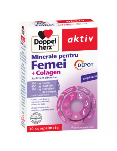 Aktiv Minerale pentru femei+ colagen, 30 comprimate, Doppelherz