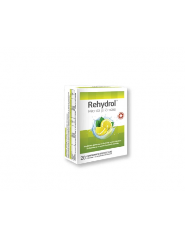 Rehydrol menta si lamaie, 20 comprimate efervescente, MBA PHARMA