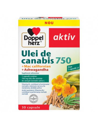 Aktiv ulei de canabis 750 + Mac californian +Ashwagandha, 30 capsule, QUEISSER PHARMA GMBH&CO GERMANIA