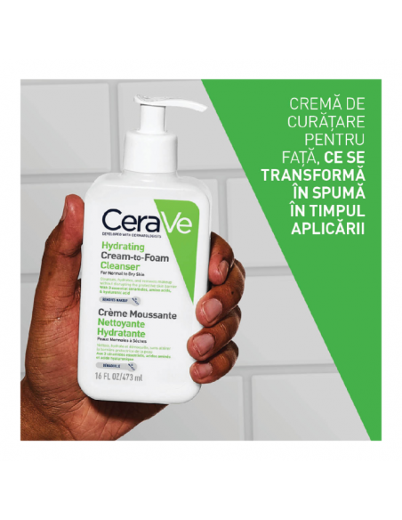 Cerave crema curatare spumanta pentru piele normal-uscata, 473ml, LA ROCHE-POSAY LABORAT FRANCE