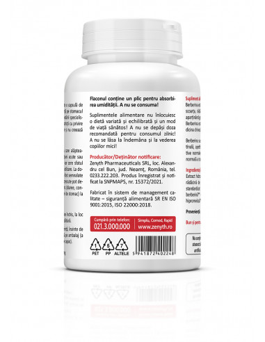 Berberine, 60 capsule, ZENYTH PHARMACEUTICALS
