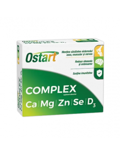 Ostart complex Ca+Mg+Zn+Se+D3, 30 comprimate filmate,...