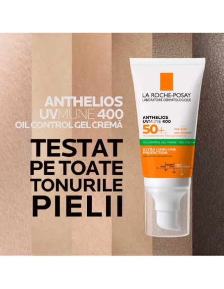 Anthelios Xl Spf 50 Gel-Crema Pentru Fata Cu Efect Uscat, 50 Ml, La Roche-Posay