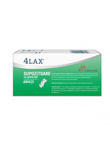 Supozitoare cu glicerina pentru adulti 4LAX, 12...