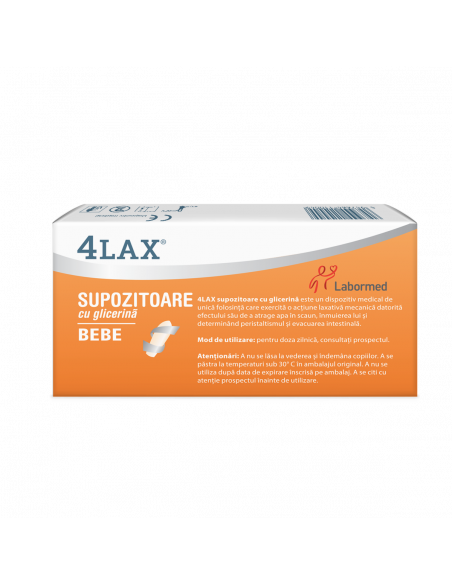 Supozitoare cu glicerina pentru bebelusi 4LAX, 12 supozitoare, Labormed Pharma Trading