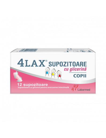 Supozitoare cu glicerina pentru copii 4LAX. 12 supozitoare, Labormed Pharma Trading