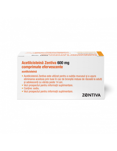 Acetilcisteina Zentiva 600mg x 10cp.eff, Zentiva Sa (Romania)