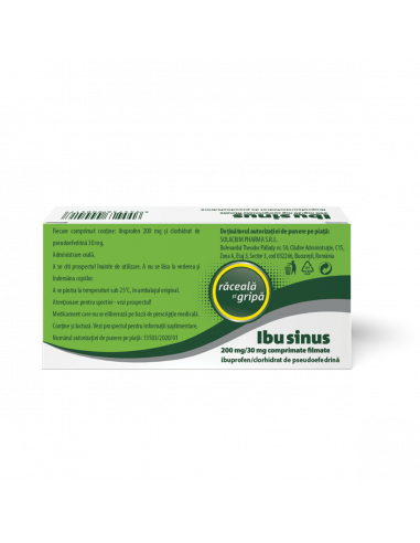 Ibusinus 200mg/30mg, 20 comprimate filmate,...