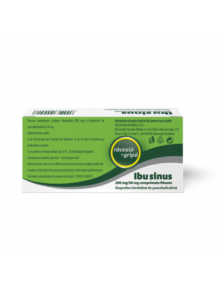 Ibusinus 200mg/30mg, 20 comprimate filmate, Labormed Pharma Trading