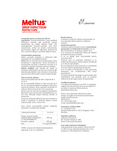 Meltus sirop Expectolin copii, 100 ml, Labormed...