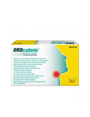 Orocalmin aroma lamaie, 20 pastile , Zentiva Sa...