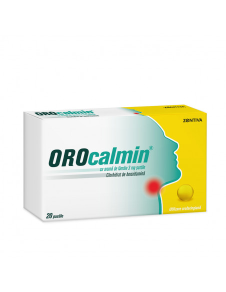 Orocalmin aroma lamaie, 20 pastile , Zentiva Sa (Romania)