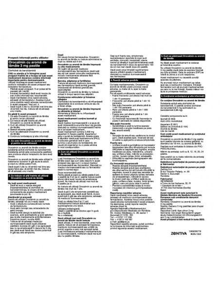 Orocalmin aroma lamaie, 20 pastile , Zentiva Sa (Romania)