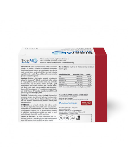 Sideral active, 30 plicuri granule orodispersabile, Labormed Pharma Trading