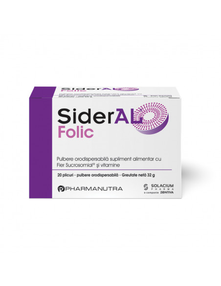 Sideral folic, 20 plicuri granule orodispersabile 32g, Labormed Pharma Trading