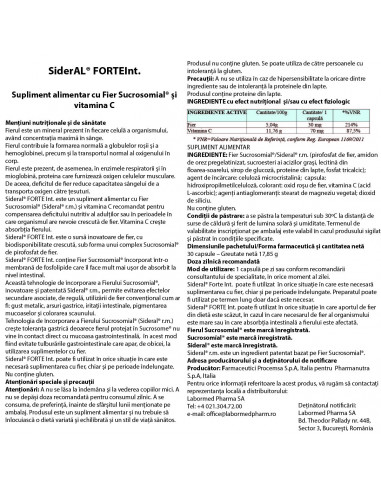 Sideral forte, 30 capsule, Labormed Pharma Trading