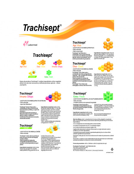 Trachisept api vital cu miere si propolis,16 comprimate, Labormed Pharma Trading