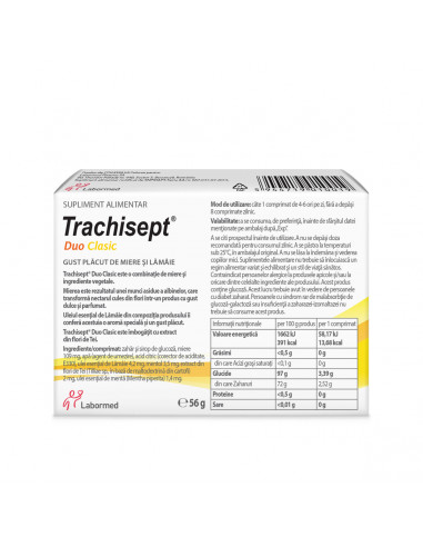 Trachisept duo clasic cu miere si lamaie, 16...