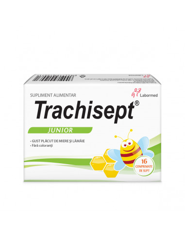 Trachisept junior cu miere si lamaie,16...