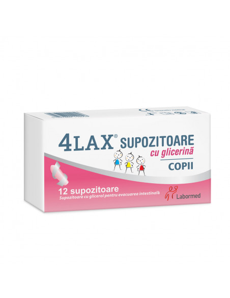 4Lax supozitoare cu glicerină pentru copii, 12 supozitoare